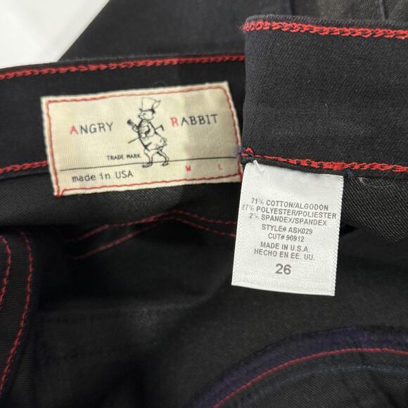 Angry Rabbit Jeans Womens 26 Skinny Stretch Denim High Rise Made in USA NEW - Picture 3 of 6